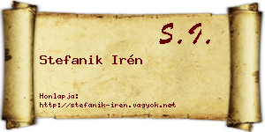 Stefanik Irén névjegykártya