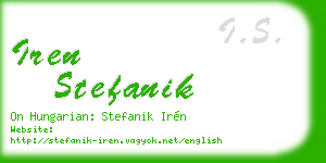iren stefanik business card